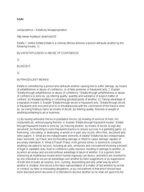 bumbet estafa|Estafa in the Philippines: A Comprehensive Legal Insight.